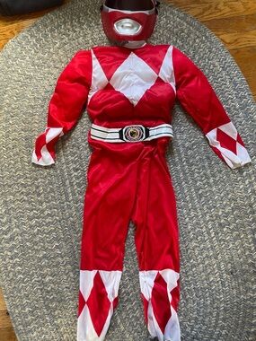 Red Power Ranger Kids Costume with Mask and Belt